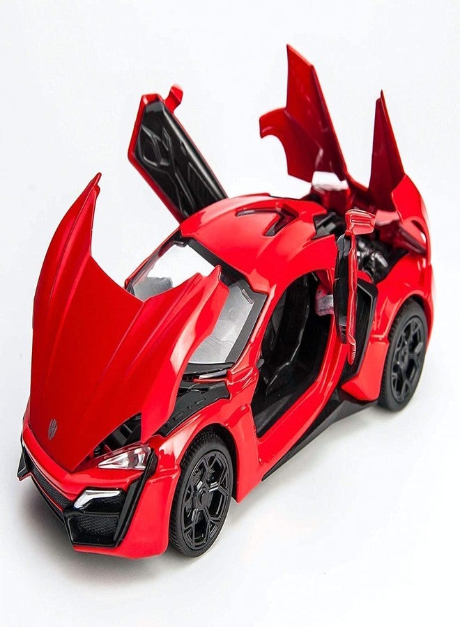 FEXXA 1:32 Scale Exclusive Alloy Metal Pull Back Die-cast Car Scale Model with Sound Light Mini Auto Toy for Kids Metal Model Toy Car with Sound and Light (LYKAN Hyper Sport -Multicolor) - Image 2