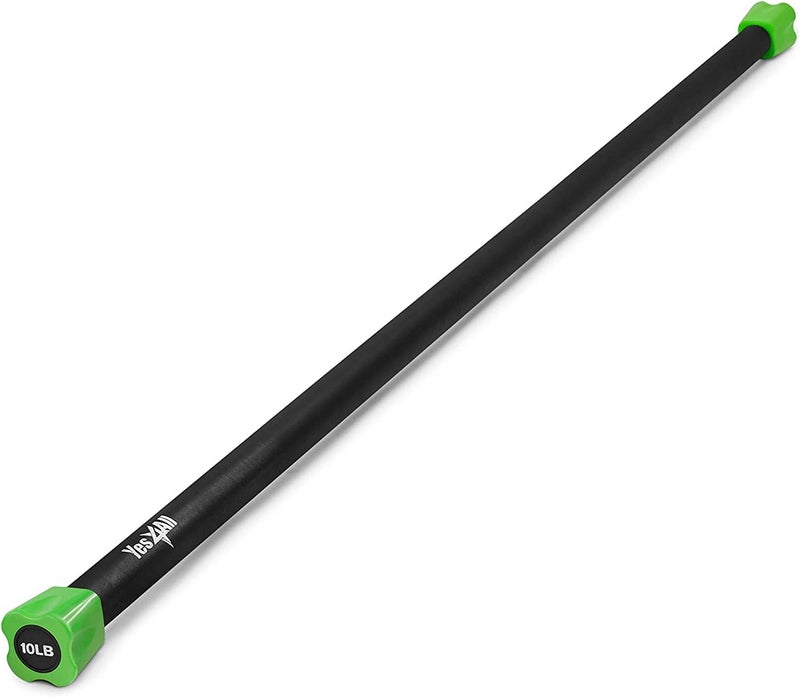 Yes4All Total Body Workout Weighted Pilates Bar, Body Bar For Exercise, Therapy, Aerobics, and Yoga, Strength Training, 10lbs - Image 1
