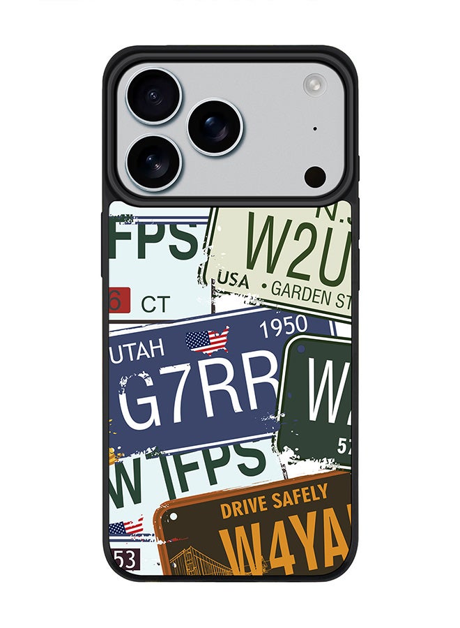 Stylizedd iPhone 17 Pro Case, [Compatible with MagSafe] Slim Magnetic cover Phone Case iPhone 17 Pro -Number Plates - Image 1