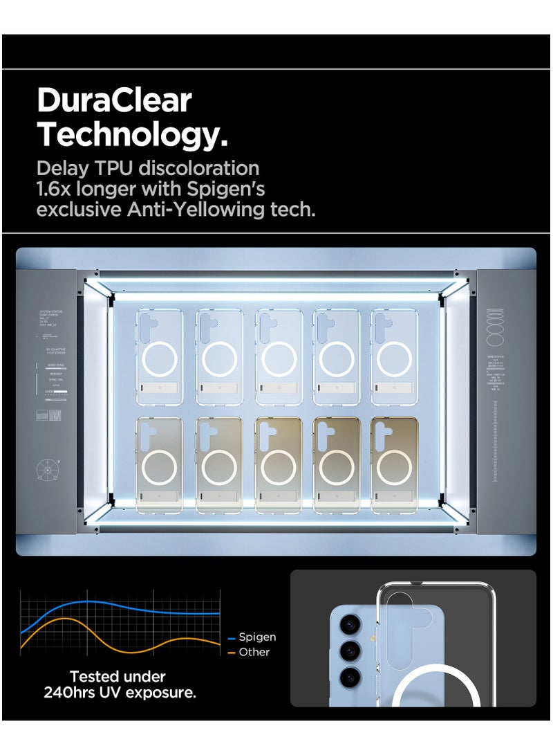 Spigen Ultra Hybrid S MagFit Samsung Galaxy S25 Case Cover MagSafe with Kickstand - Clear White - Image 4