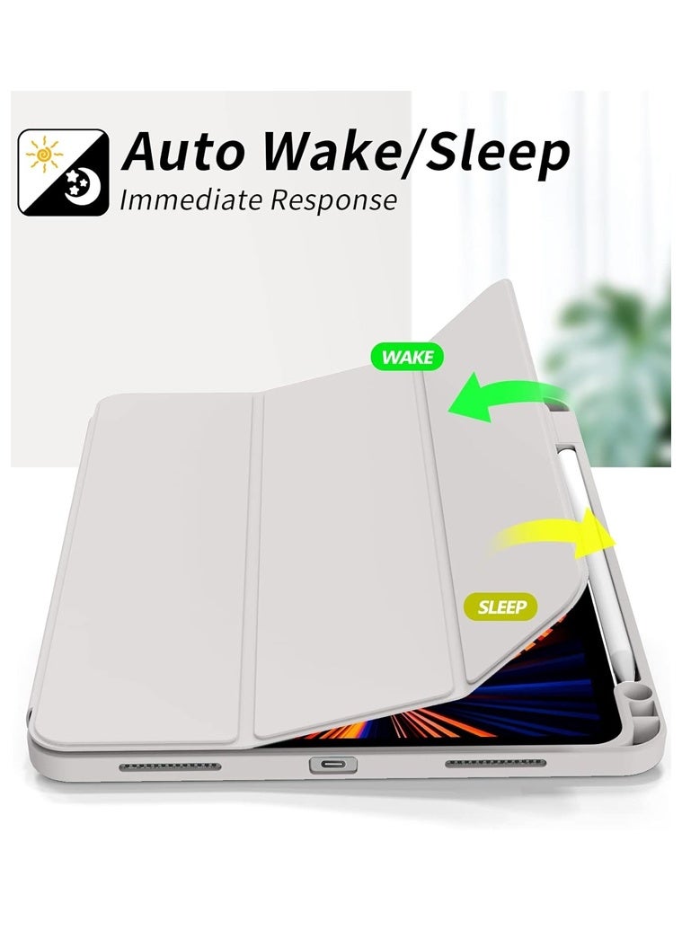 مجيد جراب لجهاز iPad Pro مقاس 11 بوصة موديلات 2022، 2021، 2020، 2018 مع حامل قلم، خاصية التشغيل/الإيقاف التلقائي، وظهر شفاف، متوافق مع iPad Pro مقاس 11 بوصة من الجيل الرابع/الثالث/الثاني/الأول (رمادي) - Image 5