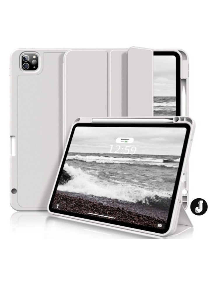 مجيد جراب لجهاز iPad Pro مقاس 11 بوصة موديلات 2022، 2021، 2020، 2018 مع حامل قلم، خاصية التشغيل/الإيقاف التلقائي، وظهر شفاف، متوافق مع iPad Pro مقاس 11 بوصة من الجيل الرابع/الثالث/الثاني/الأول (رمادي) - Image 1