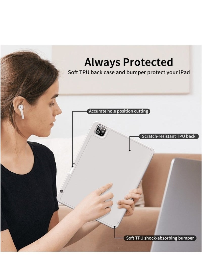 مجيد جراب لجهاز iPad Pro مقاس 11 بوصة موديلات 2022، 2021، 2020، 2018 مع حامل قلم، خاصية التشغيل/الإيقاف التلقائي، وظهر شفاف، متوافق مع iPad Pro مقاس 11 بوصة من الجيل الرابع/الثالث/الثاني/الأول (رمادي) - Image 4