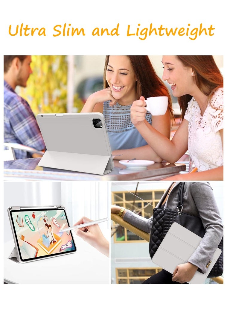 مجيد جراب لجهاز iPad Pro مقاس 11 بوصة موديلات 2022، 2021، 2020، 2018 مع حامل قلم، خاصية التشغيل/الإيقاف التلقائي، وظهر شفاف، متوافق مع iPad Pro مقاس 11 بوصة من الجيل الرابع/الثالث/الثاني/الأول (رمادي) - Image 2