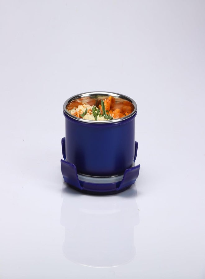 Varmora UniQ Lunch Box with Spoon, Clip N Close Lid, Steel Tiffin Box, 620ml, Blue - Image 3