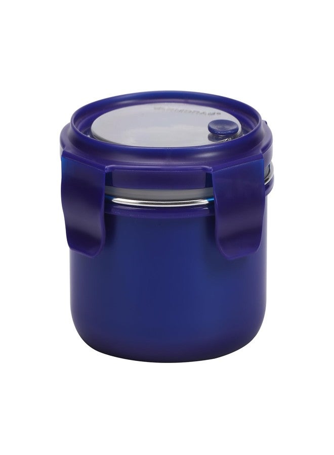 Varmora UniQ Lunch Box with Spoon, Clip N Close Lid, Steel Tiffin Box, 620ml, Blue - Image 2