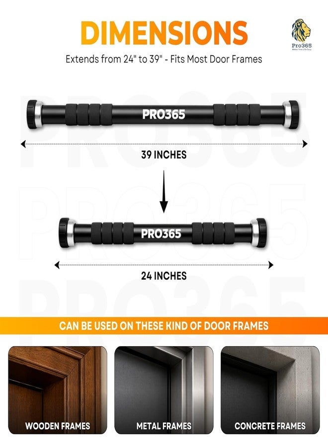 PRO365 Permanent Drill Free Pull Up Bar | No Screws Required | Tightening Key Included | Chin-Up Bar with Non-Slip Foam Grips Premium Suction Cups | Heavy Duty Steel Body | Fits Doorways 60-100 cm | 110 KG | 1 Year Warranty - Image 3