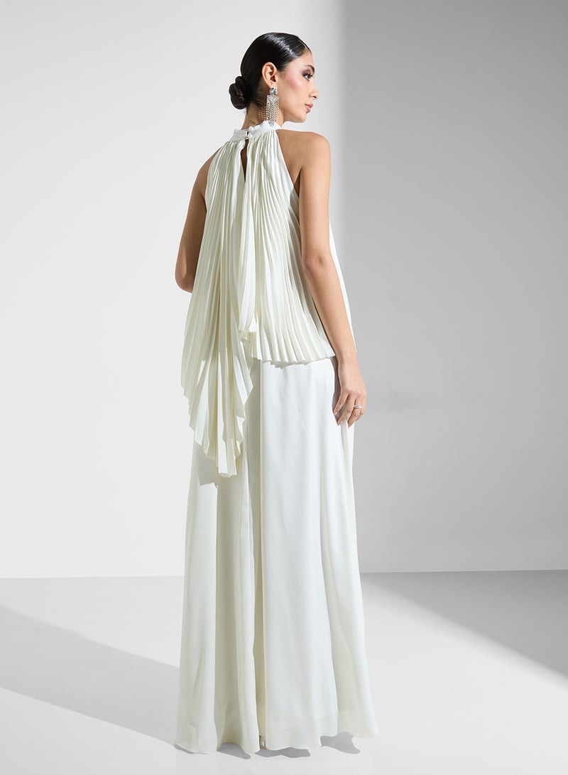 Namshi x Pleated Halter Gown - Image 2