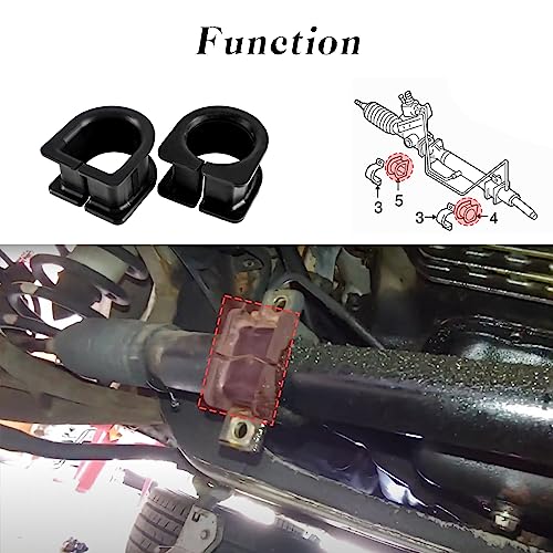 KPALAG New Black Steering Rack and Pinion Mount Bushing Kit Compatible with Suzuki XL-7 2.7L 2004 2005 2006， Suzuki Grand Vitara 2.5L 2004 2005，Replace #: 48525-54J00 48526-54J00 - Image 4