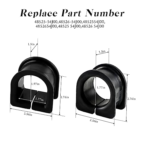 KPALAG New Black Steering Rack and Pinion Mount Bushing Kit Compatible with Suzuki XL-7 2.7L 2004 2005 2006， Suzuki Grand Vitara 2.5L 2004 2005，Replace #: 48525-54J00 48526-54J00 - Image 3
