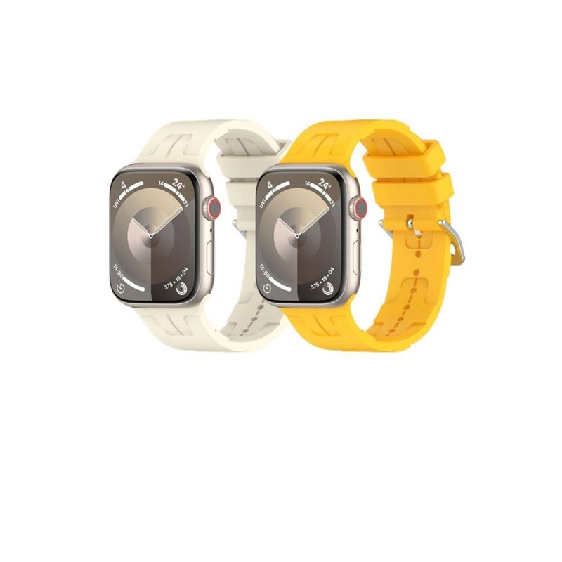 BURAQ 2-Pack Sports Strap Compatible with Apple Watch 49/46/45/44/42mm – Series Ultra 2/Ultra/9/8/7/6/5/4/3/2/1/SE – Model #0713 - Image 2