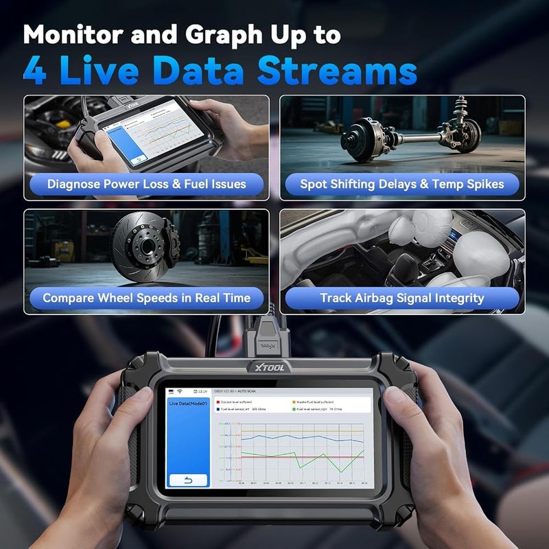 XTOOL D5S OBD2 Scanner Code Reader 2025 for Cars and Trucks with 15 Reset Functions, Crank Sensor Relearn, FCA AutoAuth, CAN FD for GM, ABS Engine SRS Transmission Tool - Image 5