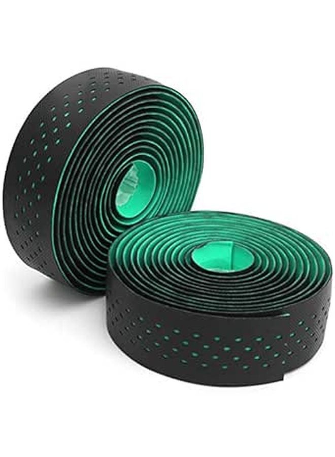 Punching Style Non Slip Handlebar Tape Wrap Belt Black Green Cycling Accessories - Image 1
