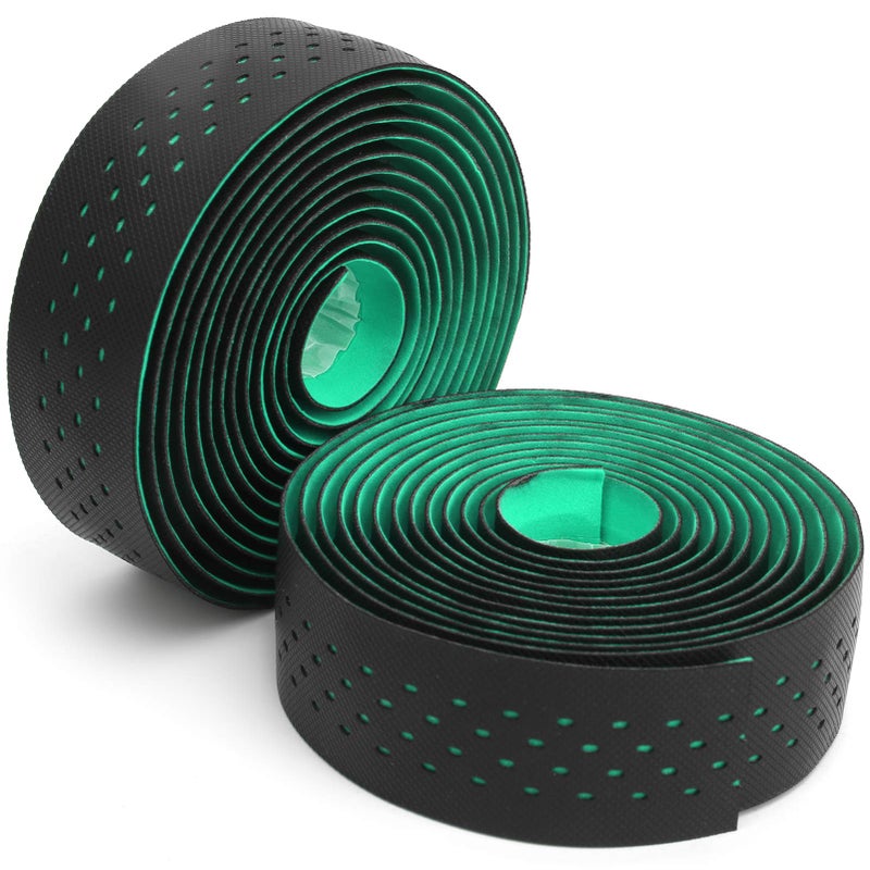 Punching Style Non Slip Handlebar Tape Wrap Belt Black Green Cycling Accessories - Image 2