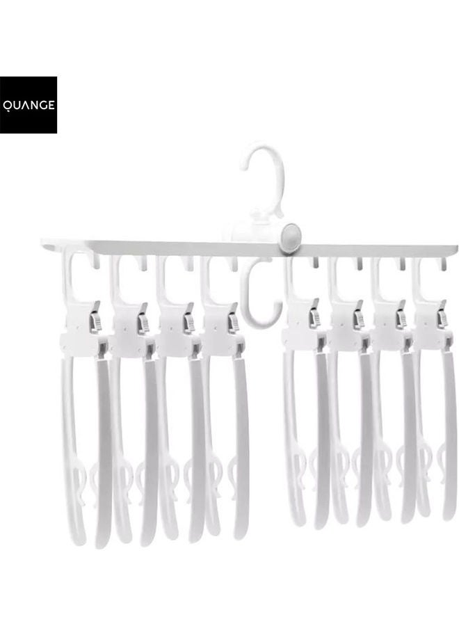 Loquat Anti Slip Folding Clothes Hangers White 30 x 10 x 10cm - Image 1