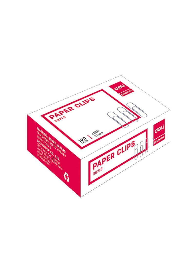 Deli 10-Pack Paper Clip Set Silver 50mm Size  - Image 2