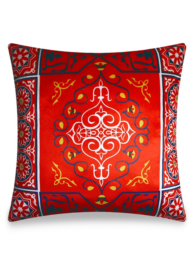 Vellato Ramadan Kareem Printed Velvet Cushion Cover Multicolour 45 x 45cm - Image 1