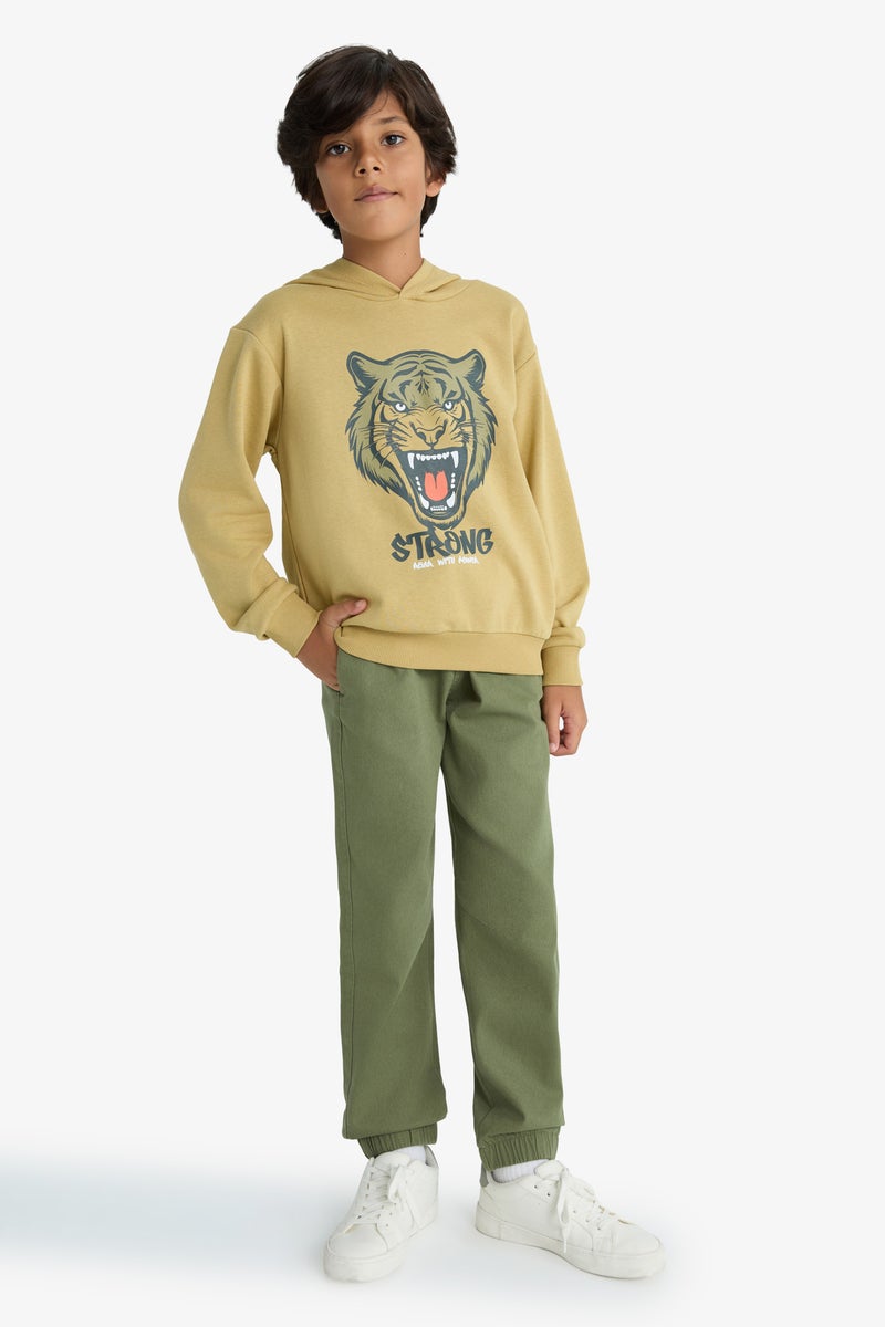 DeFacto Green Boy Boy Jogger Fit Gabardine Trousers Casual - Image 2