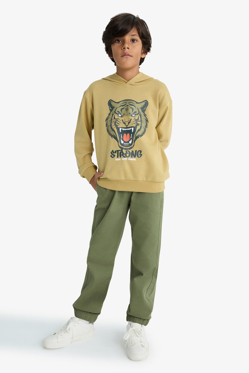 DeFacto Green Boy Boy Jogger Fit Gabardine Trousers Casual - Image 3