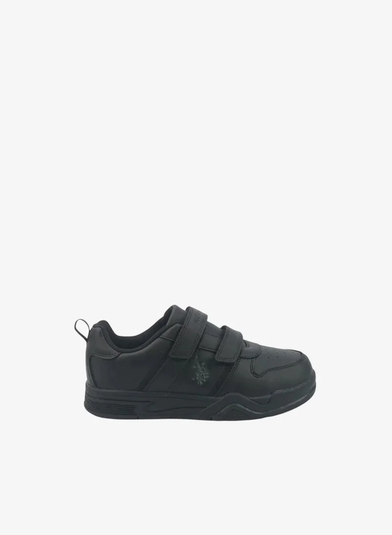 يو اس بولو اسن U.S. Polo Assn. Kids School Sneakers | Black Hook & Loop Strap Shoes | Lightweight Non-Slip Casual Walking Shoes for Boys & Girls | Comfortable Everyday School Footwear