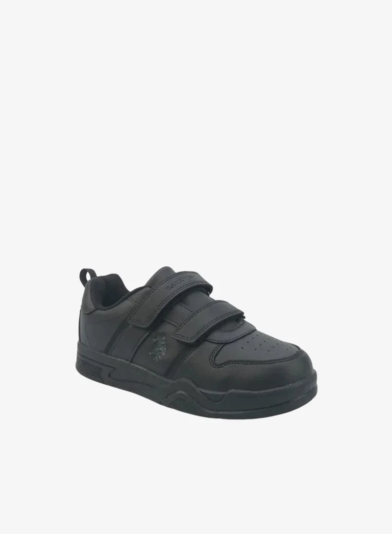 U.S. Polo Assn. white U.S. Polo Assn. Kids School Sneakers | Black Hook & Loop Strap Shoes | Lightweight Non-Slip Casual Walking Shoes for Boys & Girls | Comfortable Everyday School Footwear  | Best Price UAE