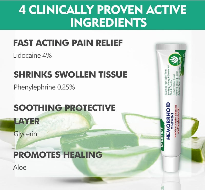 DERMFREE Hemorrhoid Ointment Care Instantly Relieves Swelling Pain Itching Burning and External DiscomfortHelps to Protect Irritated Tissue15Oz 15 Oz Pack of 1 - Image 2
