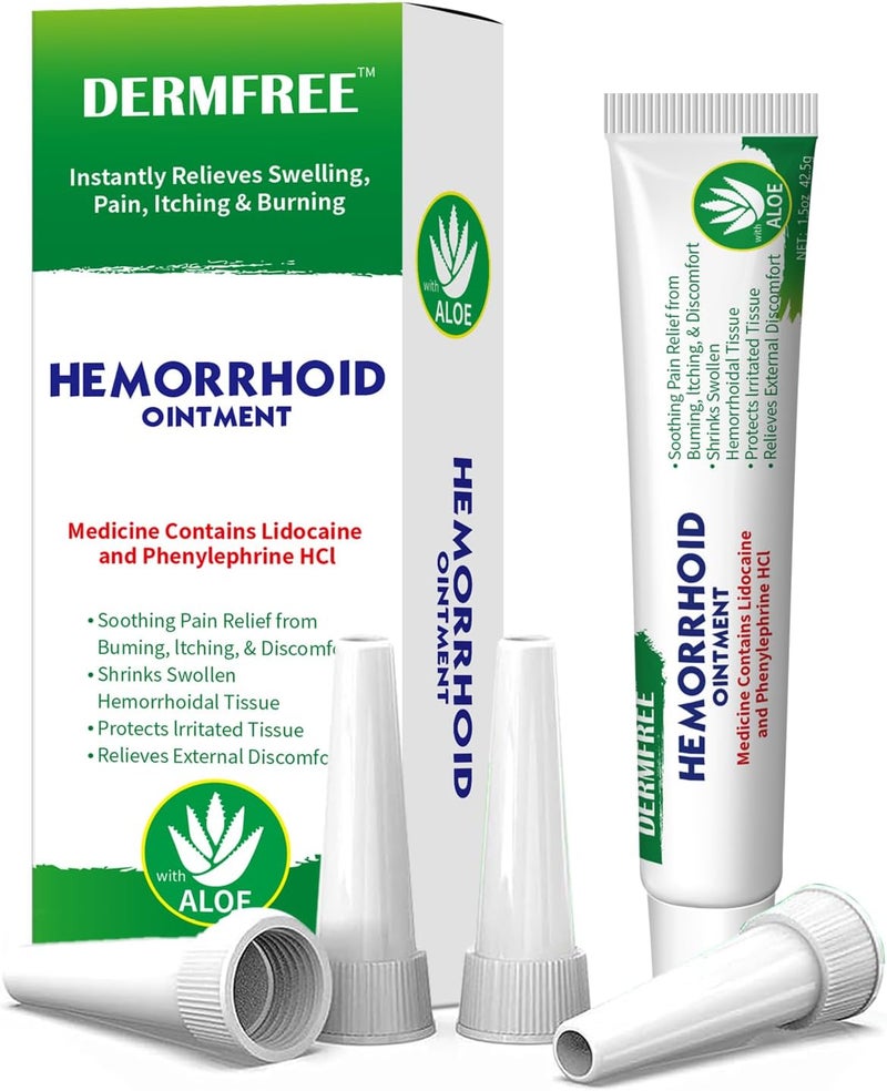 DERMFREE Hemorrhoid Ointment Care Instantly Relieves Swelling Pain Itching Burning and External DiscomfortHelps to Protect Irritated Tissue15Oz 15 Oz Pack of 1 - Image 1