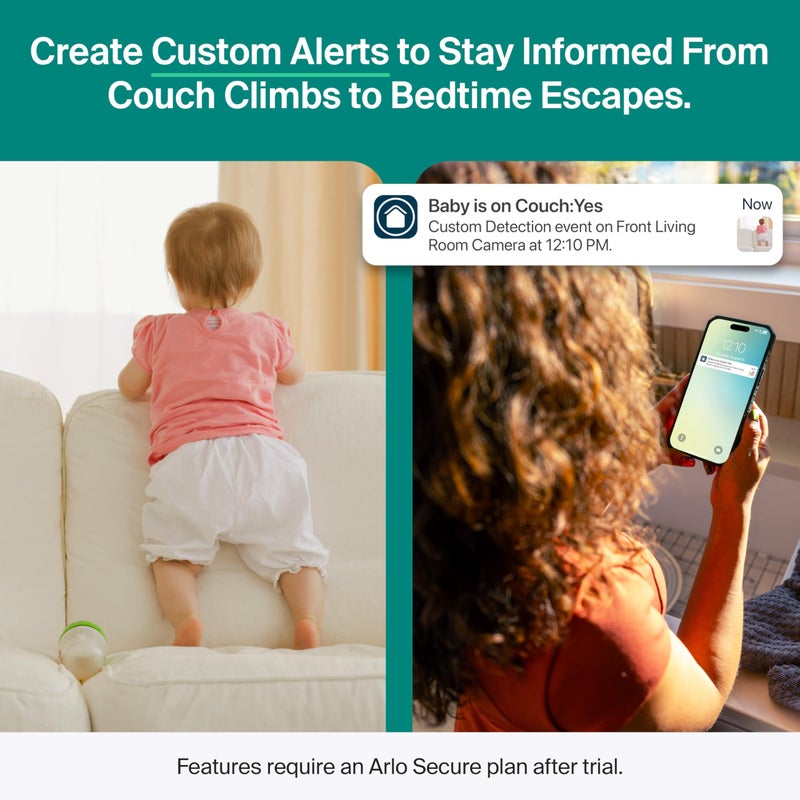 Arlo Essential Indoor Security Camera 2K (3rd Gen, 2025 Release) - Wired Plug-in Power, Person Recognition, Animal Detection, 1-Month Trial of Secure Plan, Automated Privacy Shield, 1 Cam, White - Image 2