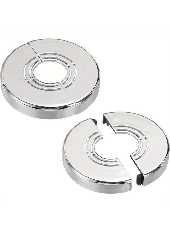 2Pcs Silvery ABS Wall Split Flange Escutcheon Plate For 0 8 1 1 2 Inch OD Pipe - Image 3