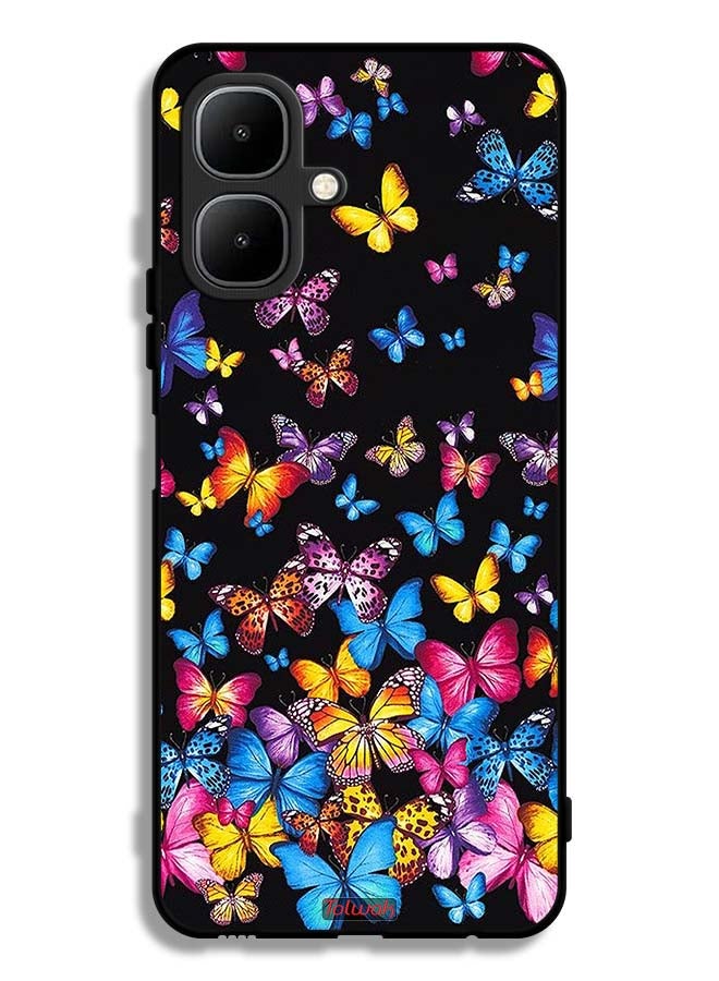 Tolwak Tecno Pop 10 Protective Case Cover Colorful Butterflies