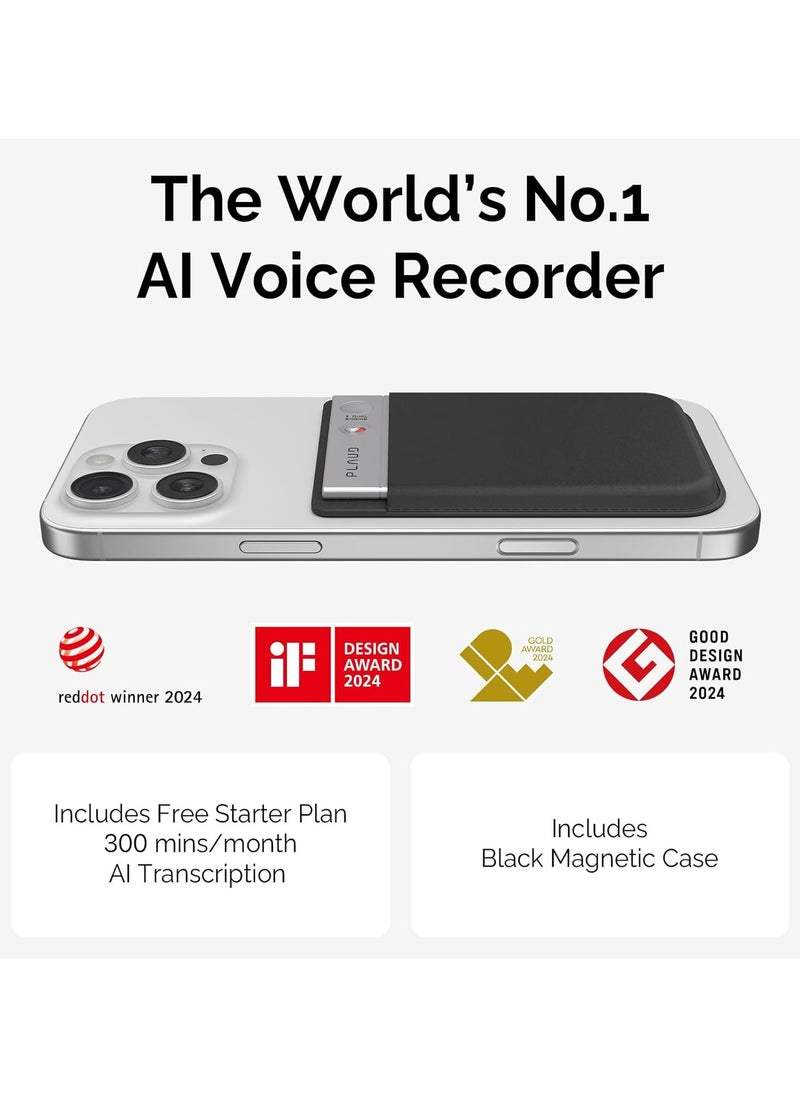 PLAUD PLAUD NOTE AI Voice Recorder with Magnetic Case ( Silver )– 64GB Smart Digital Recorder with AI Transcription, Dual-Mode Recording, Cloud Storage & 30-Hour Battery Life  - Image 2