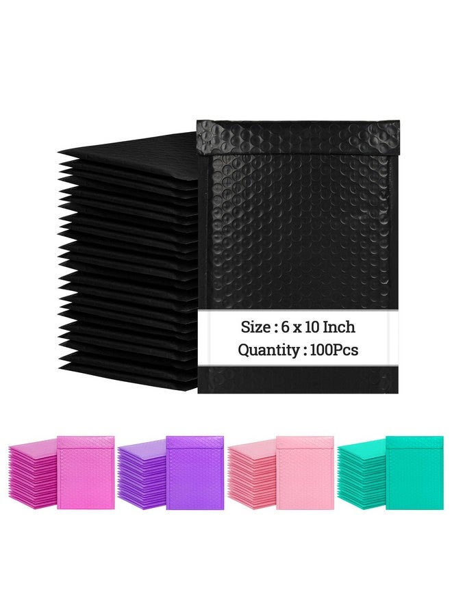 LuckIn 6X10 Inch Bubble Mailers 100 Pack Self Seal Padded Envelopes For Small Business Waterproof Shipping Bags Black - Image 1