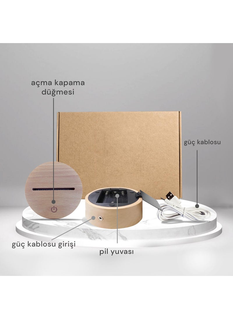 By-Lamp The Lovers Figured Decorative Gift Led Table Lamp | 7 Light Colors | Wooden Base  - Image 2