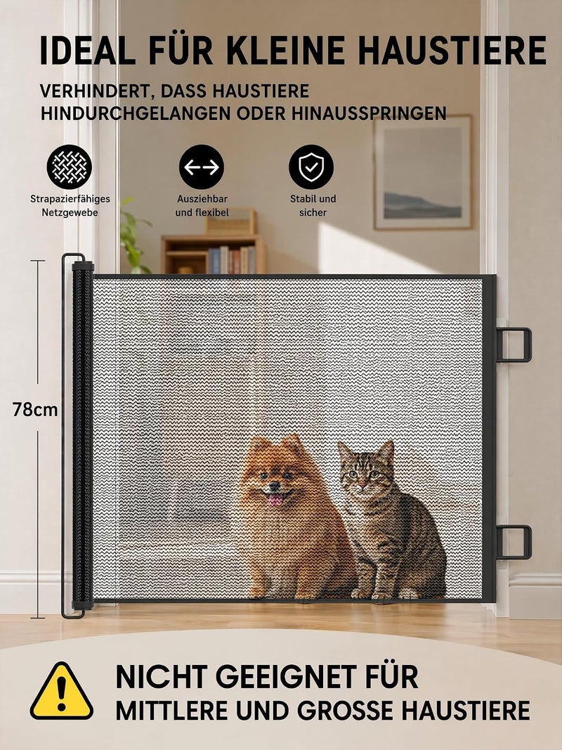 AZMUDE Extendable Stair Safety Gate, 78 cm High & Up to 150 cm Wide, Adjustable Mesh as Door Safety Gate and Baby Gate for Stairs, Doors, Indoor and Outdoor Stair Safety Gate No Drilling (Black) - Image 2