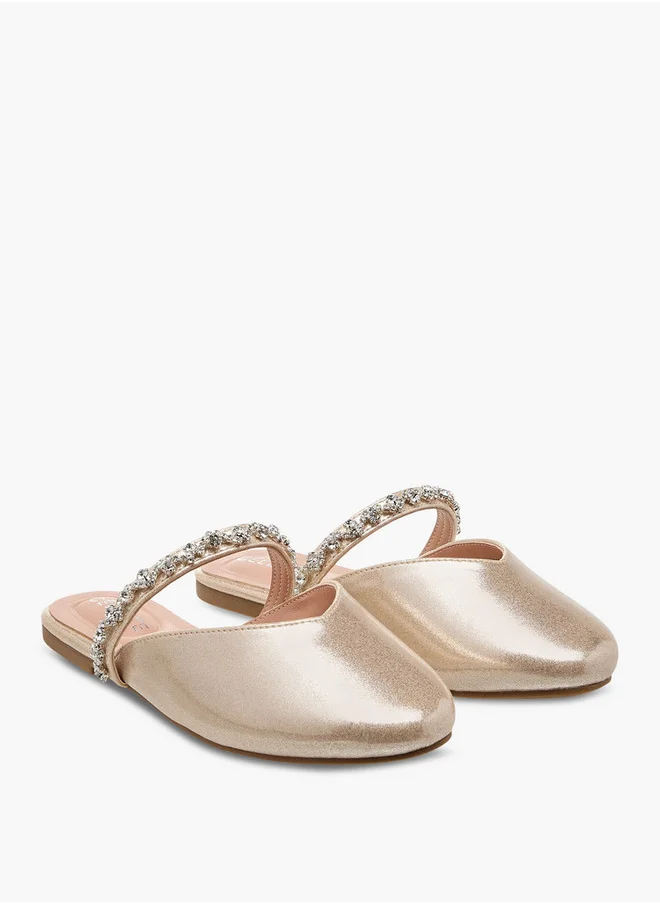 Celeste Girls' Embellished Slip-On Mules