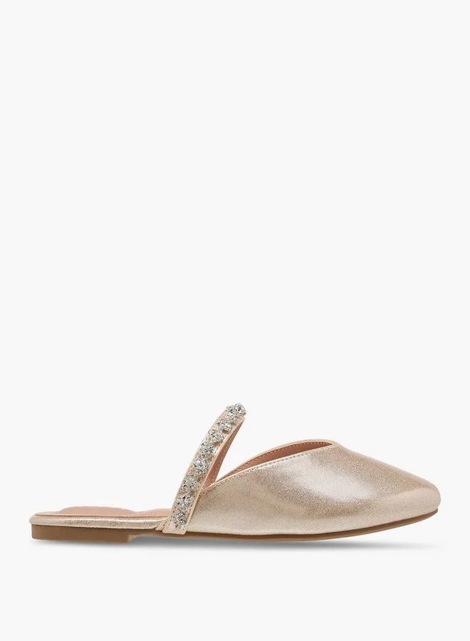 Girls' Embellished Slip-On Mules