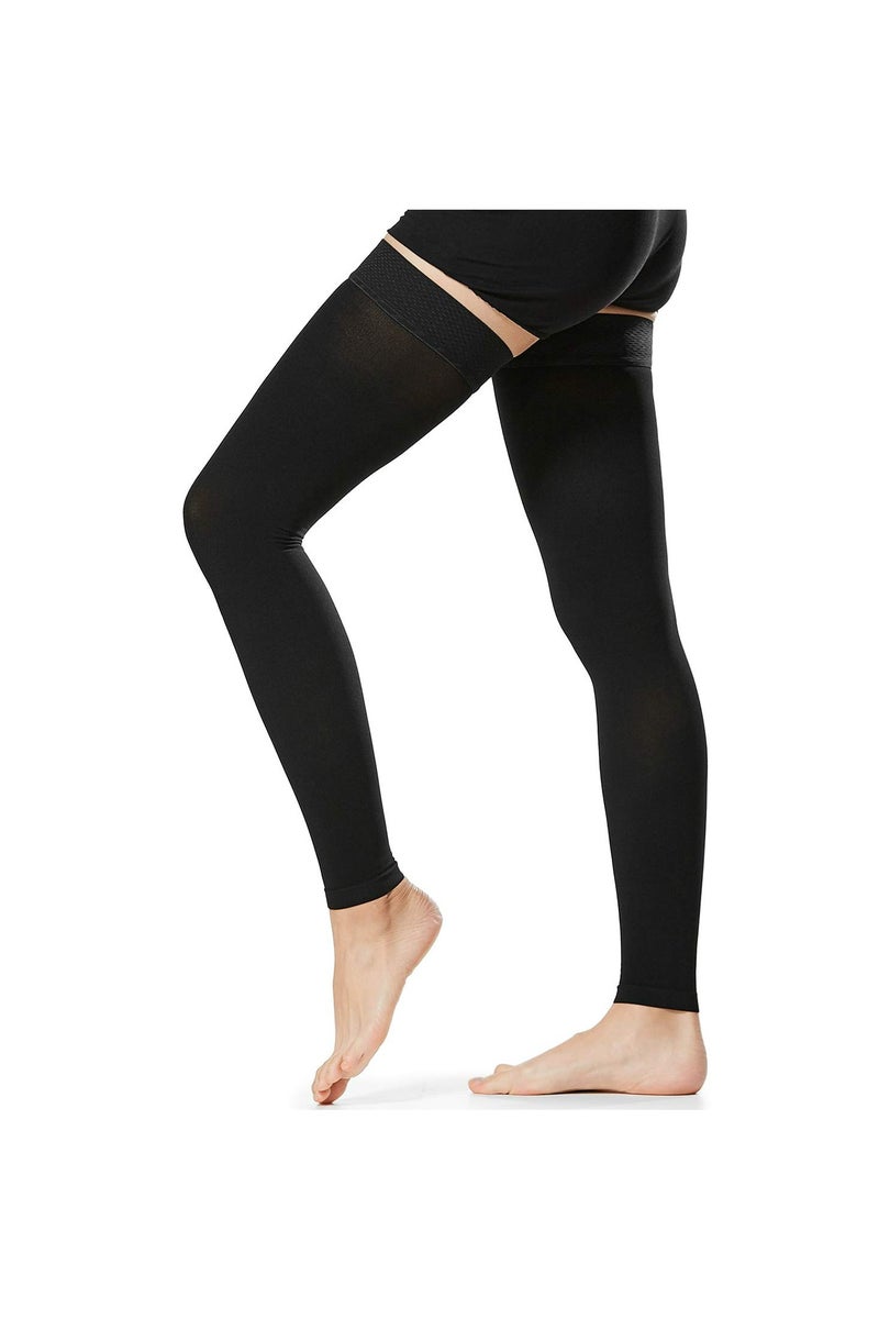CMGTYYD 1 Pair Thigh High Compression Socks Men Women 20-30mmHg Compression Stockings Compression Sleeves for Varicose Vein Swelling L  - Image 1