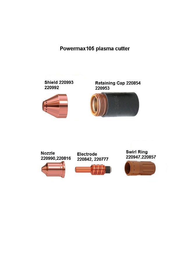 قطب كوبر بلس ٢٢٠٧٧٧ | مواد استهلاكية طويلة الأمد لقطع البلازما | متوافق مع مشاعل PMX وDuramax | نطاق ١٥-١٠٥ أمبير - Image 5