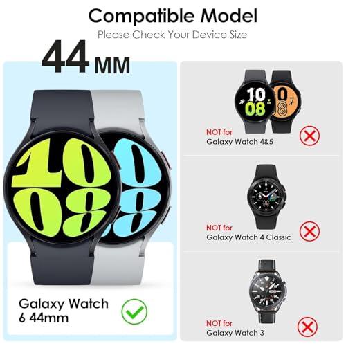 OpenTech Hard Matte Silicone Protection Front Case Cover Compatible for Samsung Galaxy Watch 6 (44 mm) (No Screen Protector Attached) (Black) - Image 2