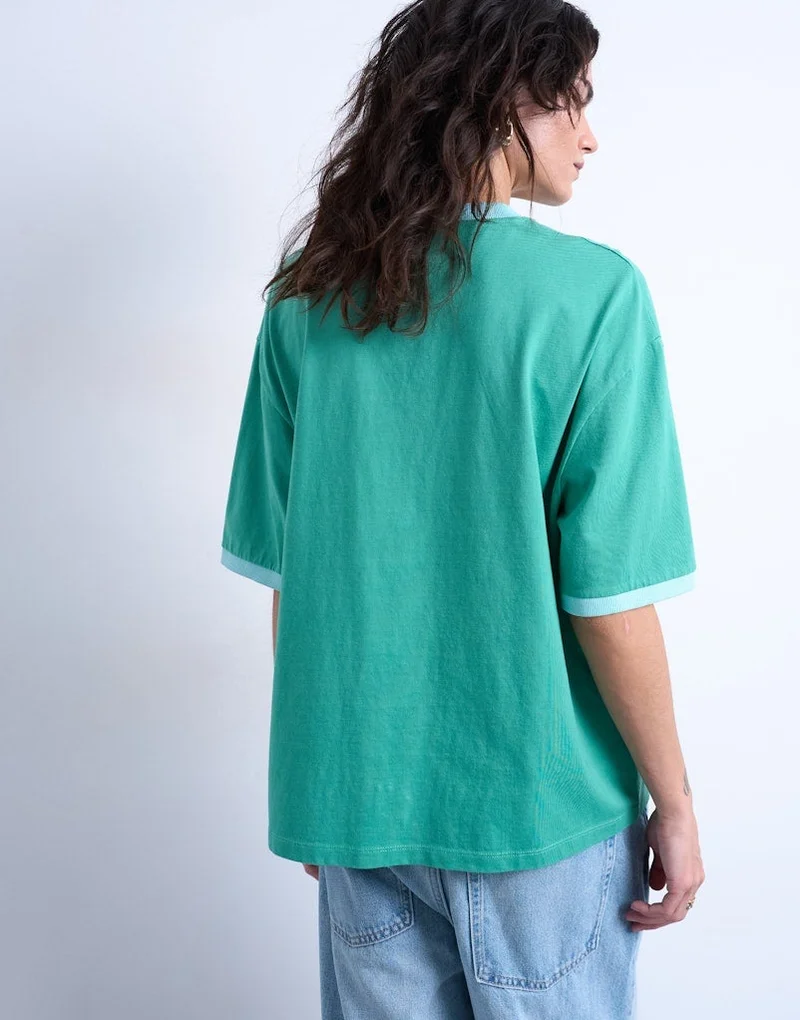 TOPSHOP Casual Short Sleeve Oversized Graphic T-Shirt