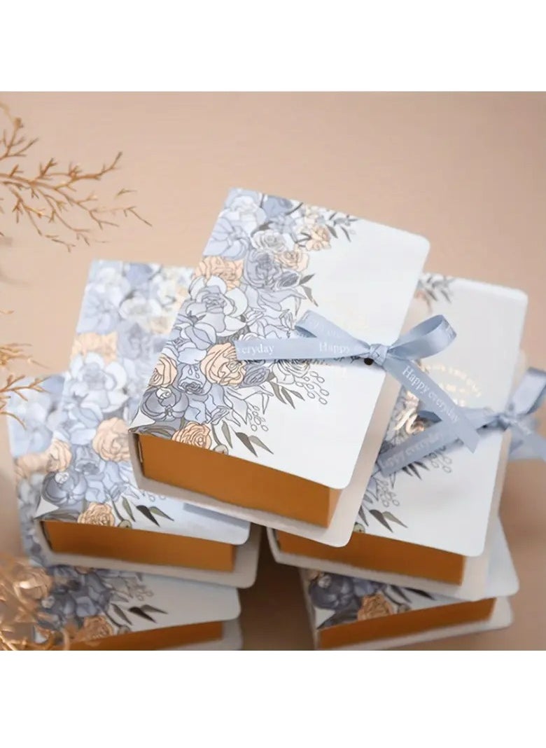 Generic 10pcs Book-Shaped Wedding Candy Boxes with Floral Design & Ribbon – Elegant and Creative Paper Gift Boxes for Chocolate, Sweets & Small Favors | Perfect for Weddings, Anniversaries, Birthdays, Valentine’s & Special Events | Decorative Treat Packaging  - Image 4