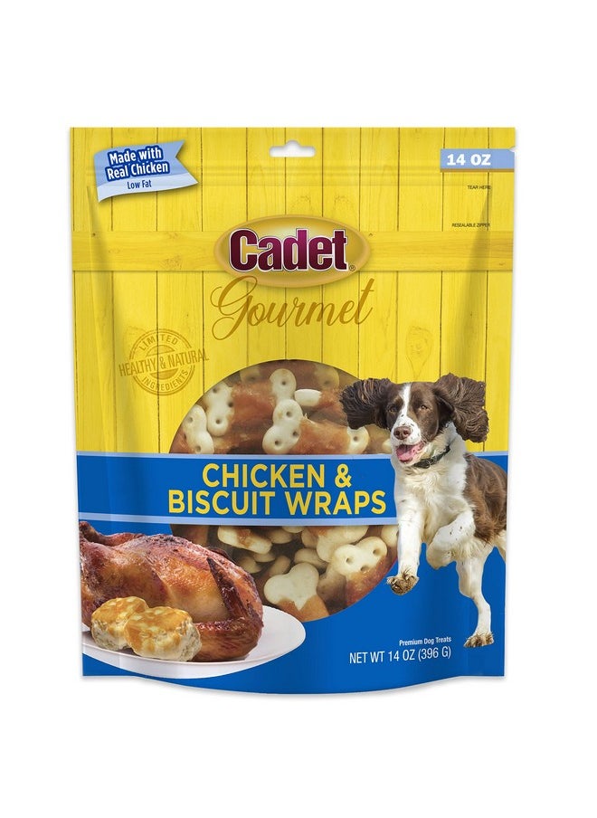 Cadet Gourmet Chicken Wrapped Biscuit Dog Treats Wraps  Healthy Chicken & Biscuit Dog Training Treats For Small & Large Dogs  Inspected & Tested In Usa (14 Oz.)  - Image 1