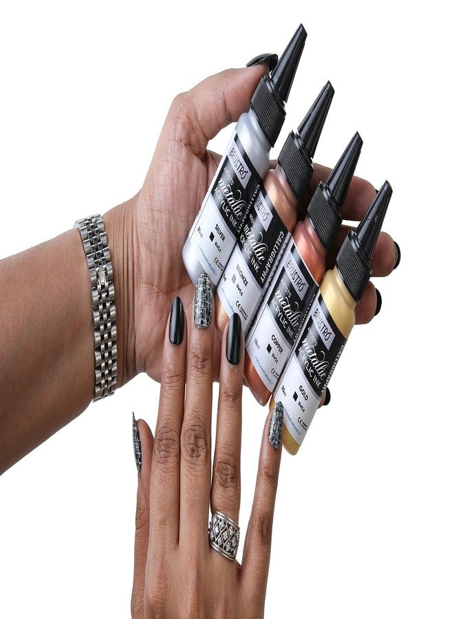 Brustro Acrylic Metallic Calligraphy Ink Set of 4 x 20ml - Image 5