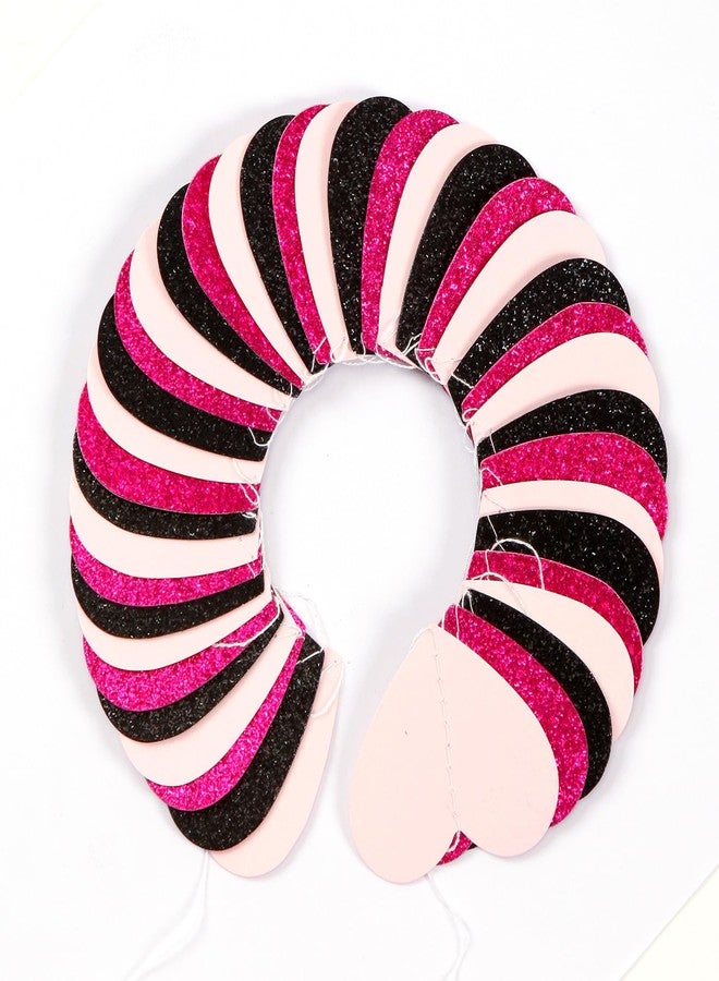 Hugtmr Hot-Pink Black Birthday Party-Decorations Streamers - 62FT Baby Girls Hanging Heart Garland Banner,Wedding Baby Bridal Shower Bachelorette Graduation Valentines Backdrop Decor - Image 3