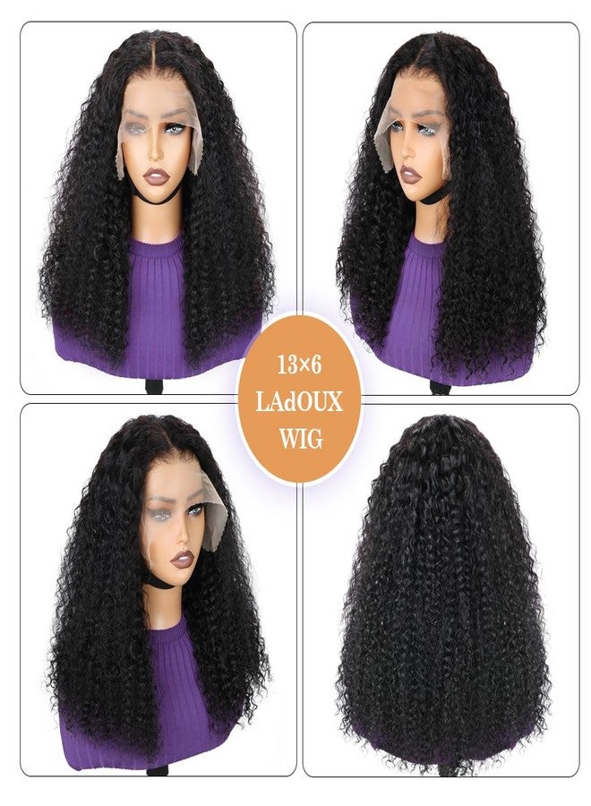 Ladoux Kinky Curly Lace Front Wig 13x6 HD Lace Front Kinky Curly Wig for Women 180% Density Pre Plucked With Baby Hair Afro Kinky Curly Human Hair Wig 20Inch Kinky Curly HD Lace Front wig - Image 5