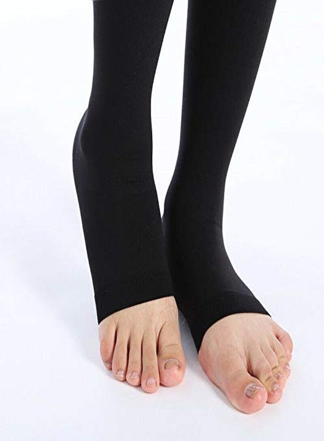 QUADA High Compression Medical Stockings for Women and Men, Open Toe, Opaque, Firm Support 15-20mmHg Graduated Compression - Varicose Veins, Swelling, Edema (Black, L) - Image 4