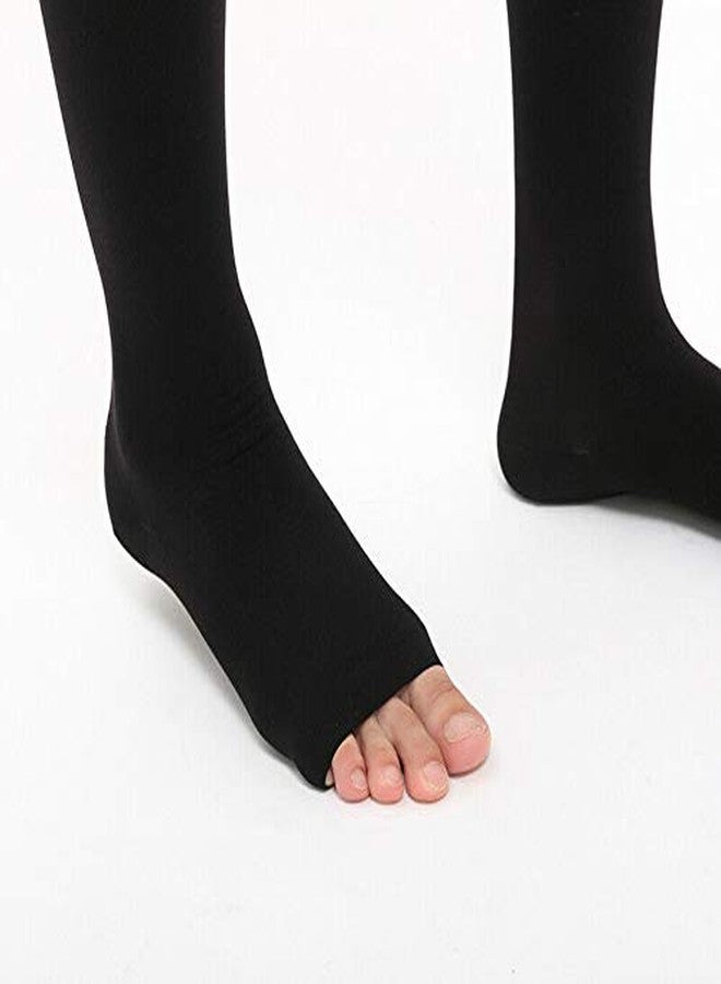 QUADA High Compression Medical Stockings for Women and Men, Open Toe, Opaque, Firm Support 15-20mmHg Graduated Compression - Varicose Veins, Swelling, Edema (Black, L) - Image 3