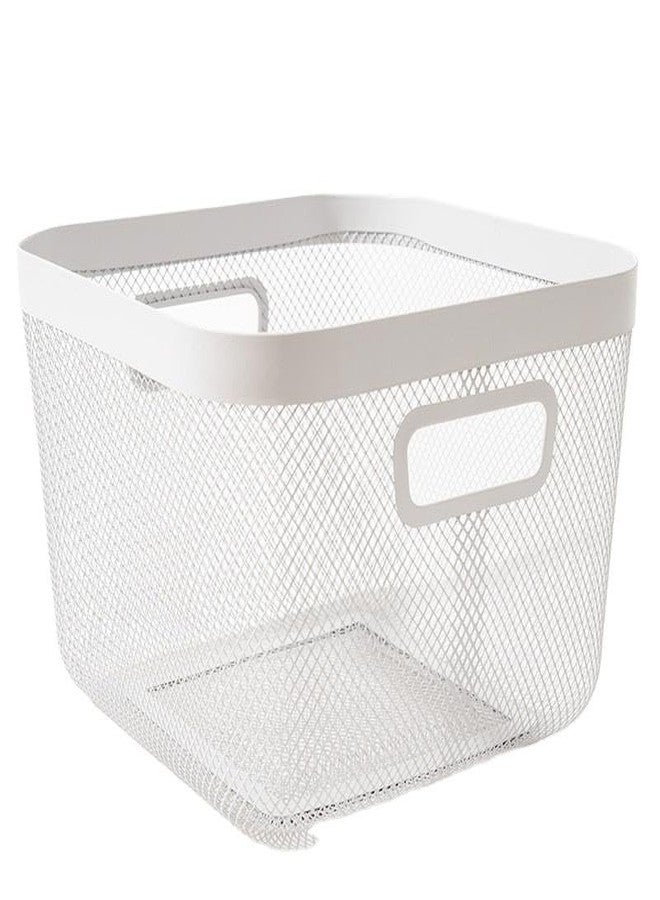 BLISS START Metal Wire Basket |Storage Basket Fot Fruits, Books|Mesh Open Storage Bin|Storage Organizer| - White (Pack of 1) - Image 1