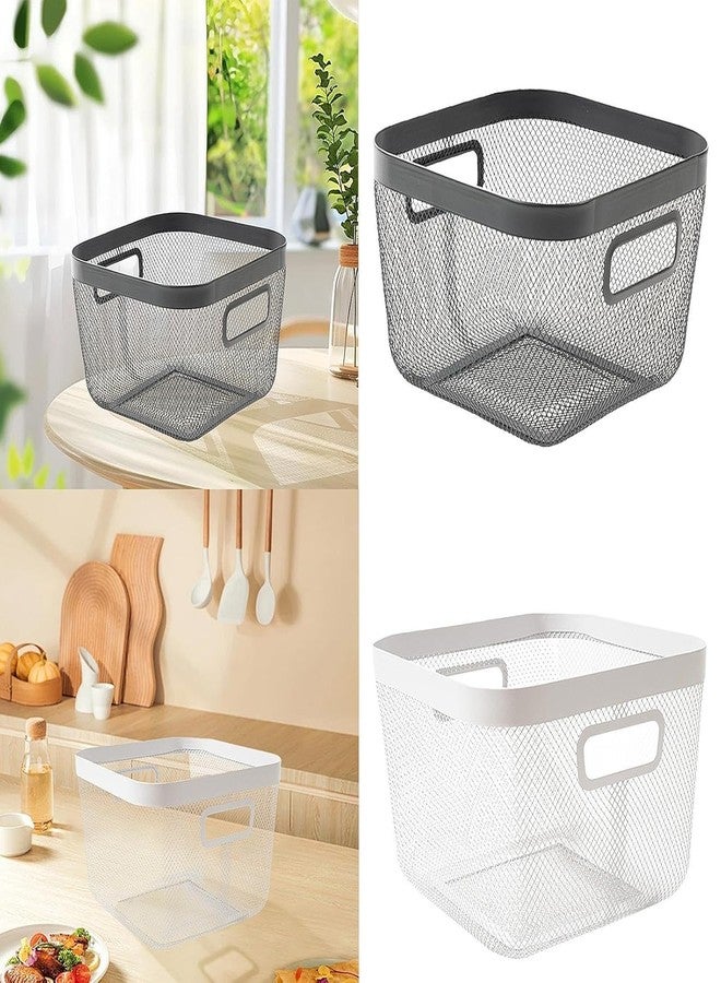 BLISS START Metal Wire Basket |Storage Basket Fot Fruits, Books|Mesh Open Storage Bin|Storage Organizer| - White (Pack of 1) - Image 4