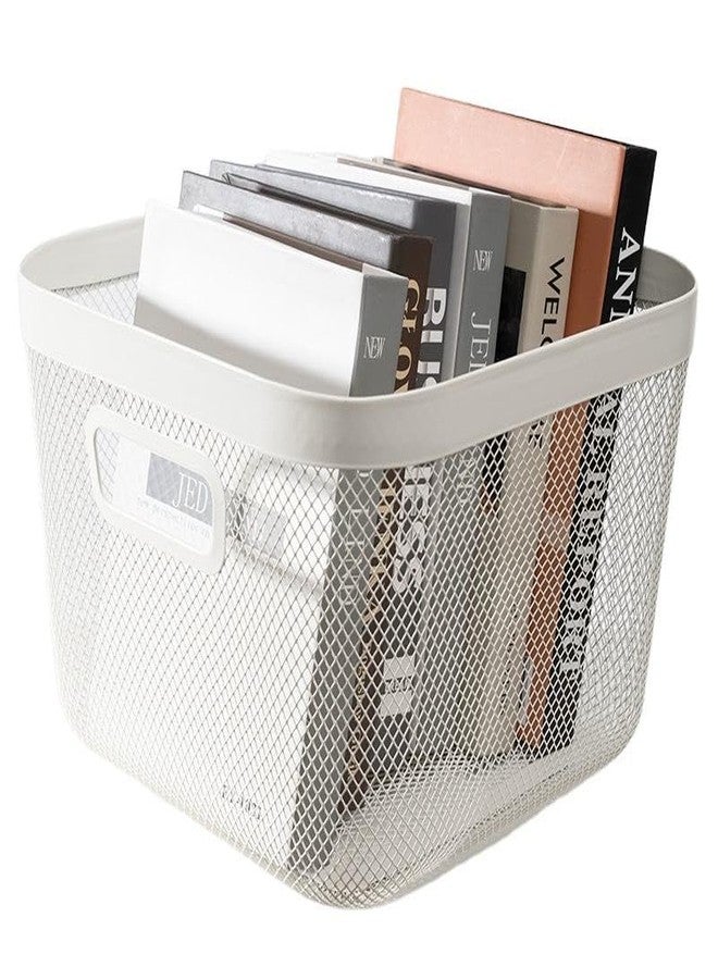 BLISS START Metal Wire Basket |Storage Basket Fot Fruits, Books|Mesh Open Storage Bin|Storage Organizer| - White (Pack of 1) - Image 5